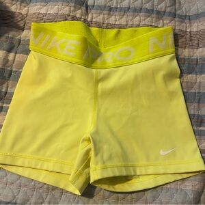Nike Yellow Athletic Shorts Moisture-Wicking Elastic Waistband